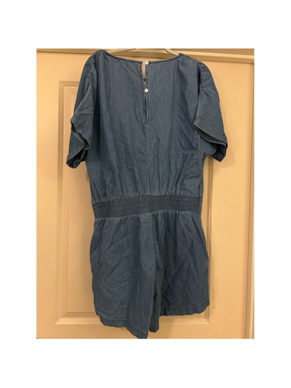 NEW Denim Short Sleeve Rompers Pockets XL - Picture 5 of 6